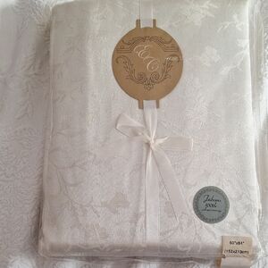 Elegant Ivory Floral Tablecloth